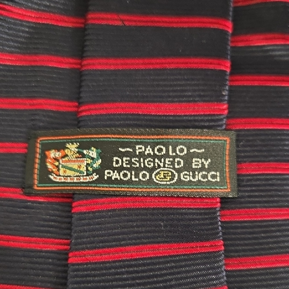 Gucci Navy Blue and Red Striped Tie - Picture 5 of 9